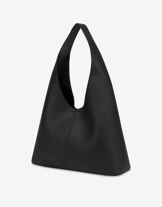 Soft hobo bag with logo charm Black Love Moschino 1