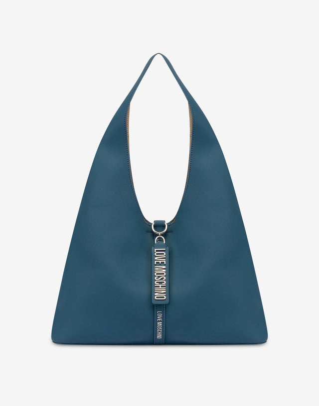 Soft hobo bag with logo charm Universo Love Moschino 0