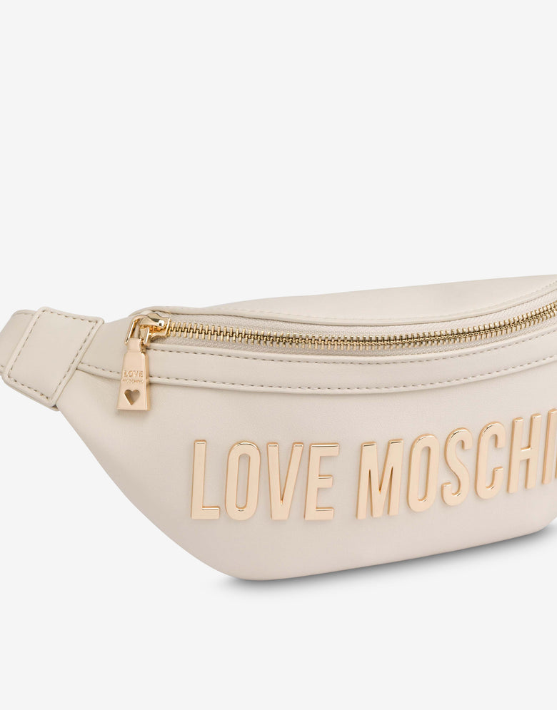 Eco-friendly belt bag with logo Ivory Love Moschino 3