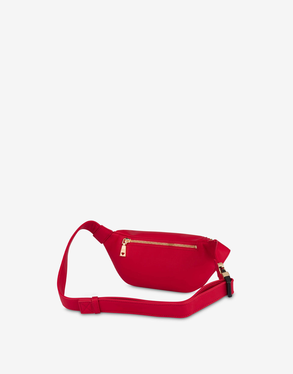 Eco-friendly belt bag with logo Red Love Moschino 1