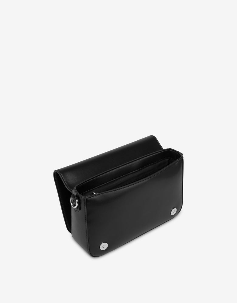 Borsa a tracolla con logo a rilievo Nero Love Moschino 2