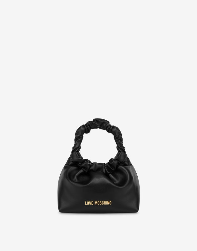 Petit sac avec anses froncées Noir Love Moschino 0