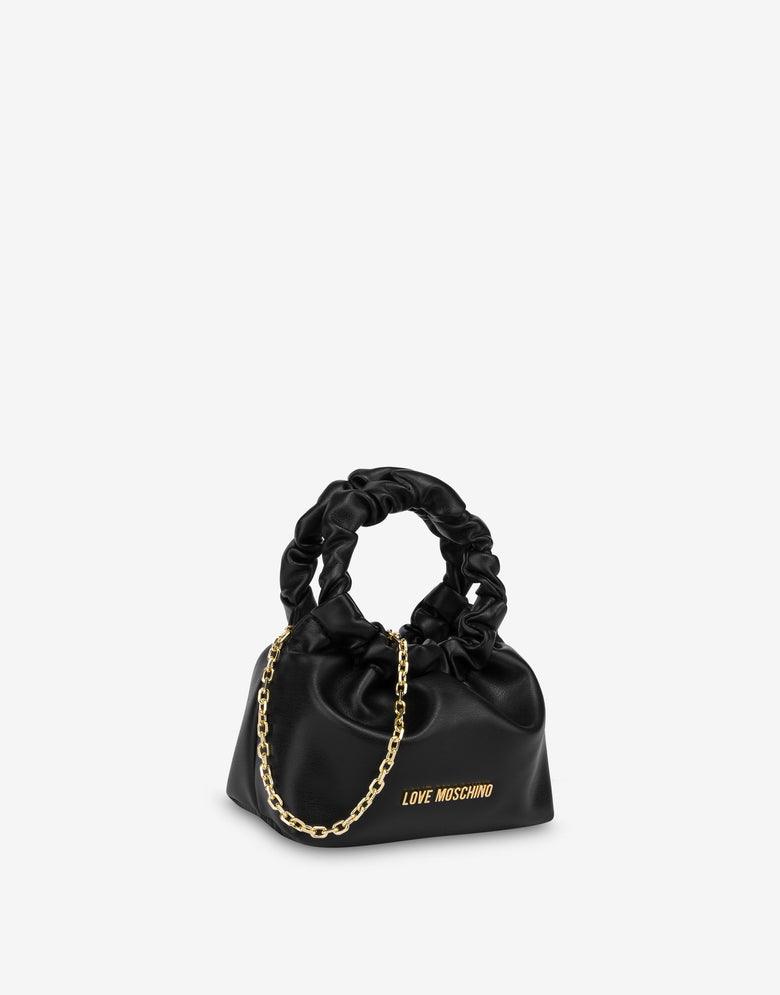 Petit sac avec anses froncées Noir Love Moschino 3