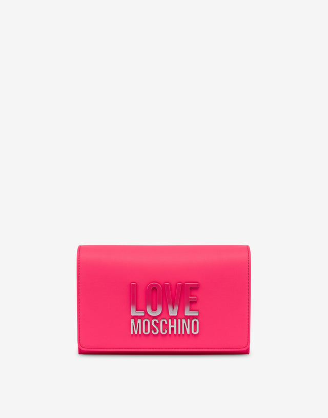 Clutch with gradient logo Pink Love Moschino 0