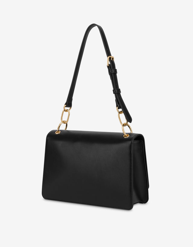 Shoulder bag with cursive logo Black Love Moschino 1