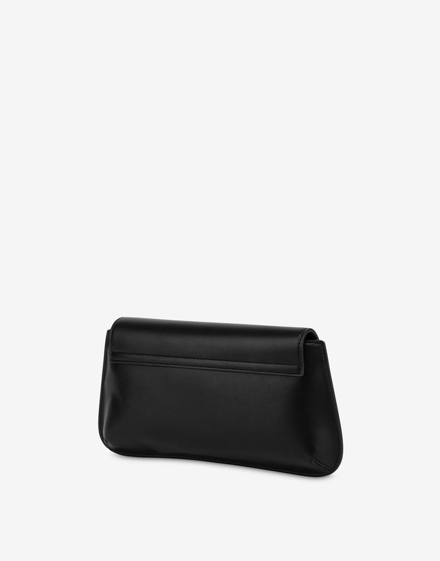 Clutch with cursive logo Black Love Moschino 1