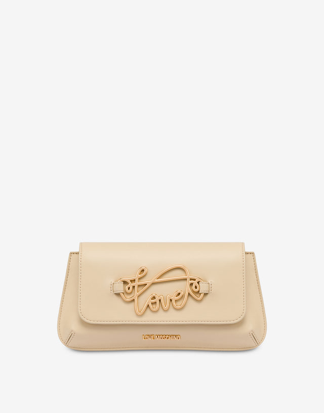 Pochette avec logo cursif Blanc Love Moschino 0