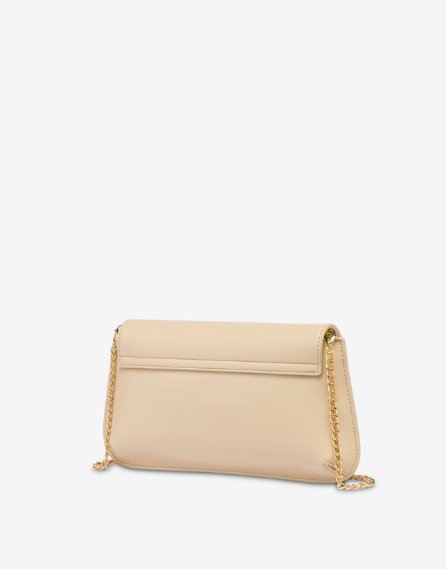 Pochette avec logo cursif Blanc Love Moschino 1