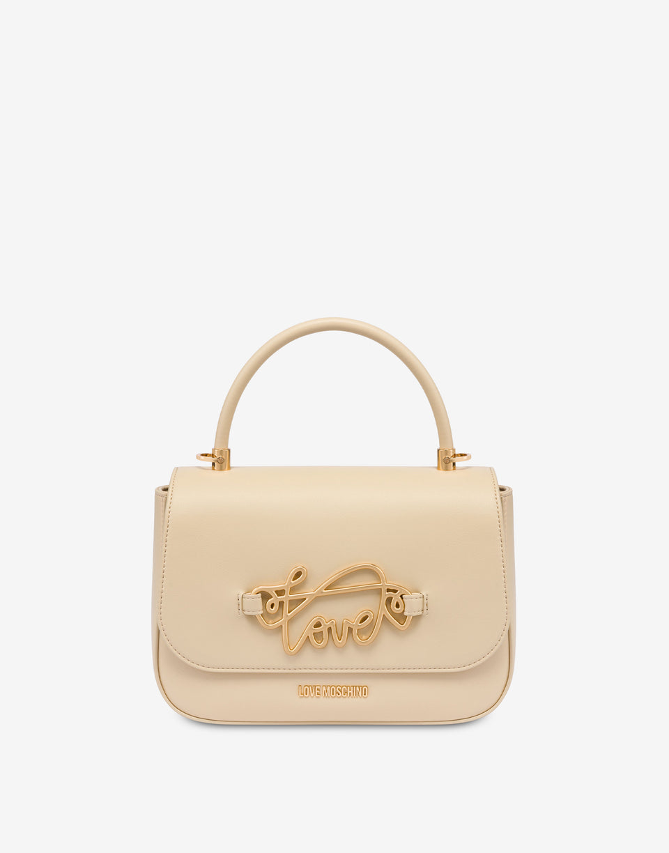 Metal logo handbag Avorio Love Moschino 0