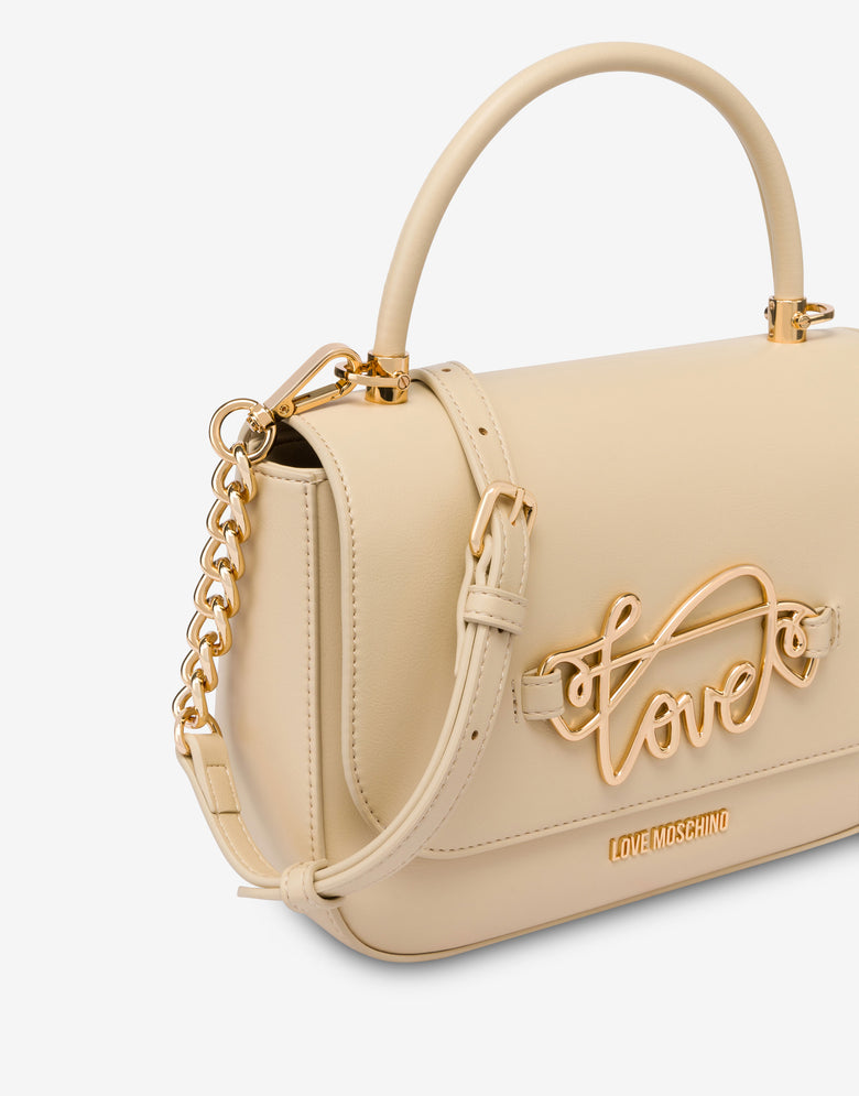 Metal logo handbag Avorio Love Moschino 3