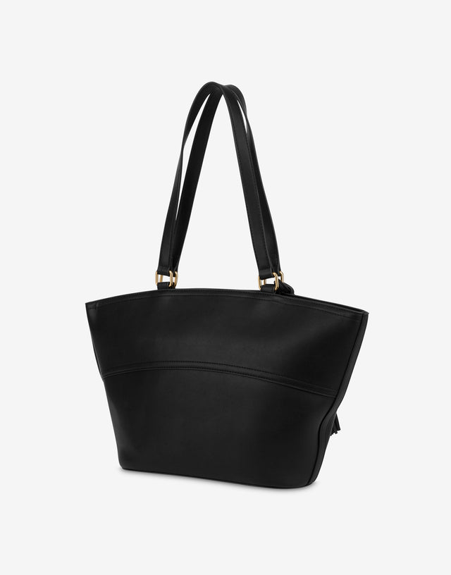 Shopper with maxi logo embroidery Black Love Moschino 1