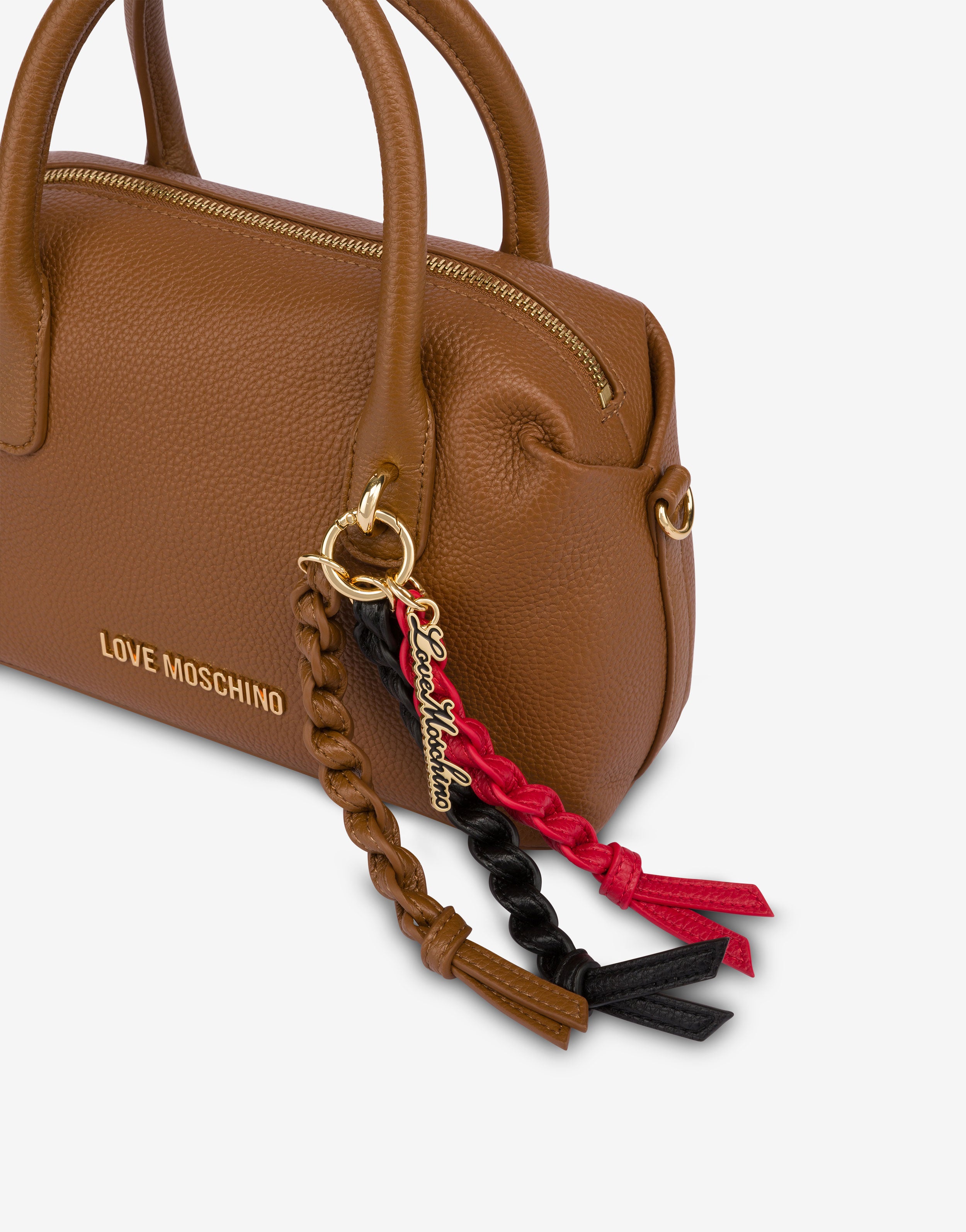 Handbag in calfskin with charm Love Moschino | Moschino
