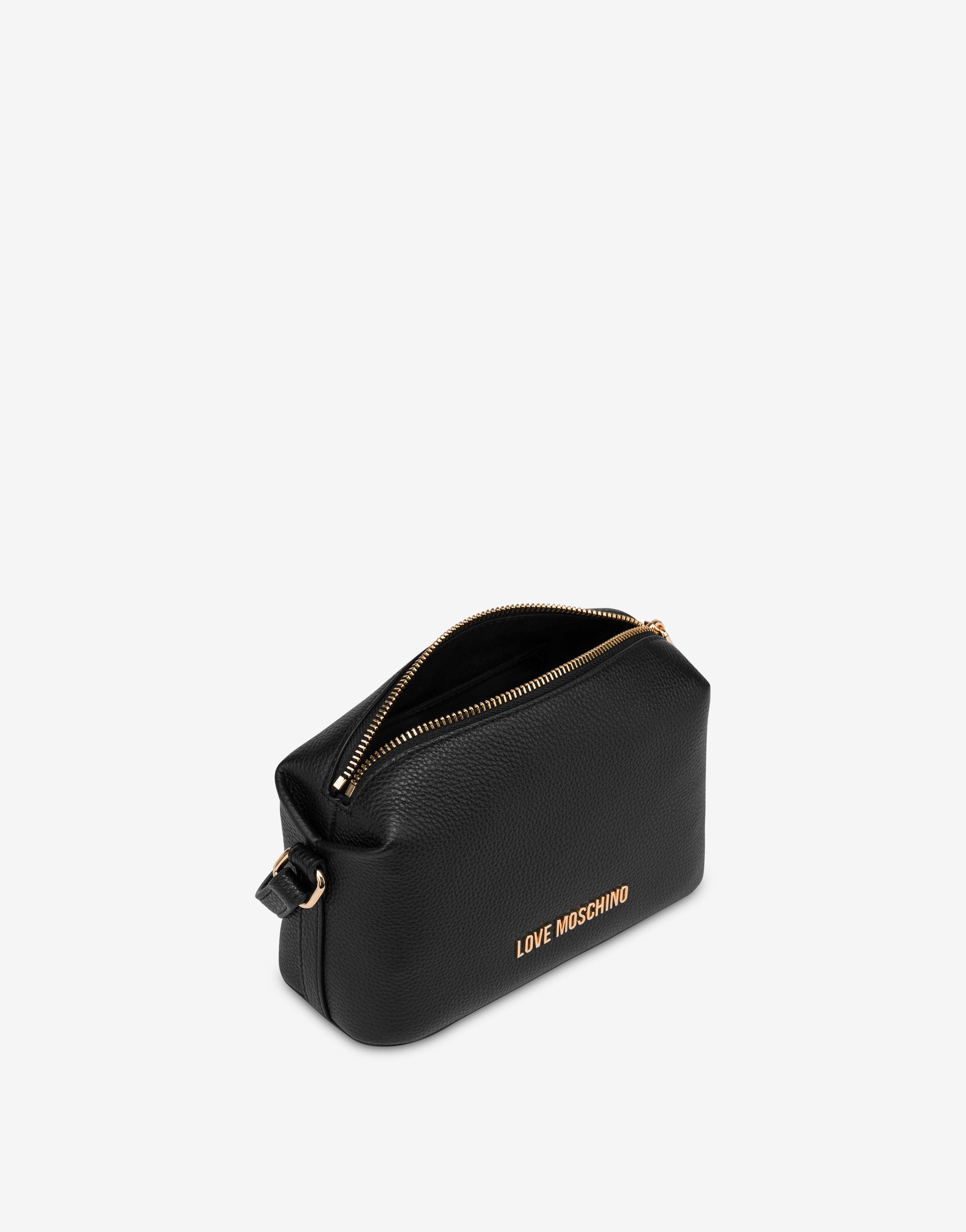 Crossbody bag in calfskin with charm Love Moschino | Moschino