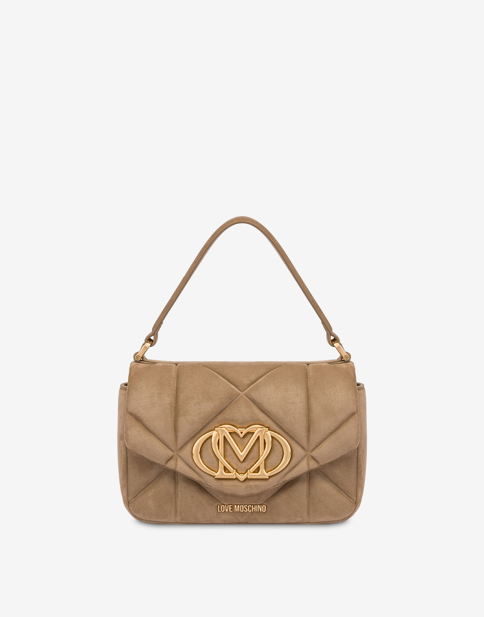Quilted soft fabric hand bag Beige Love Moschino 0