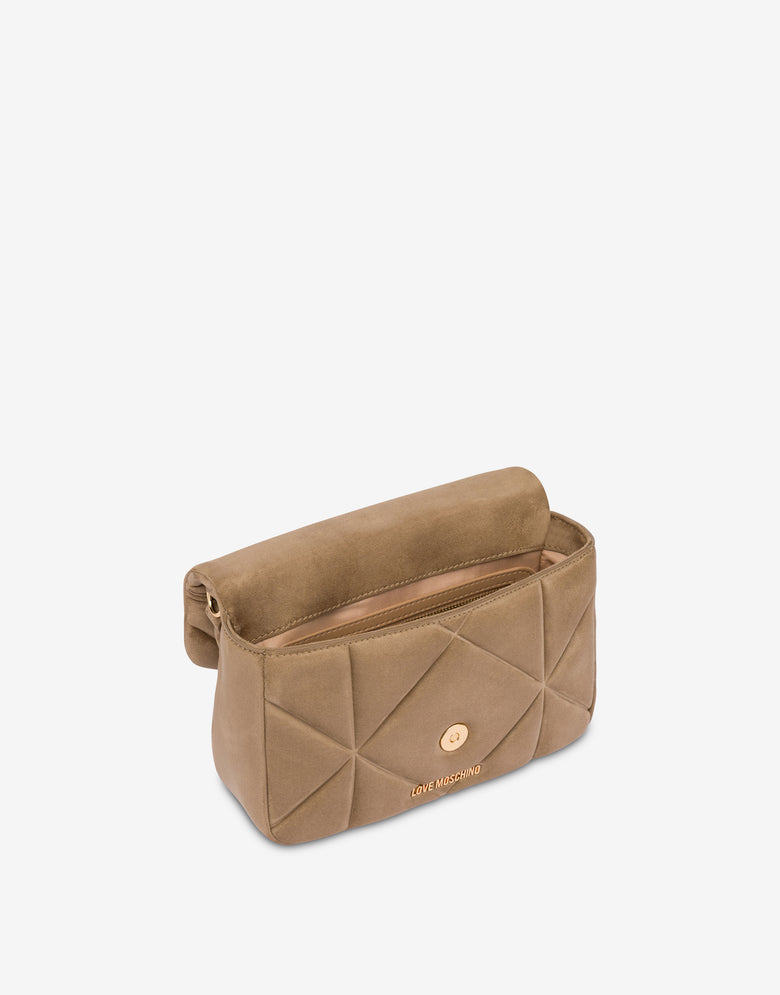 Quilted soft fabric hand bag Beige Love Moschino 2