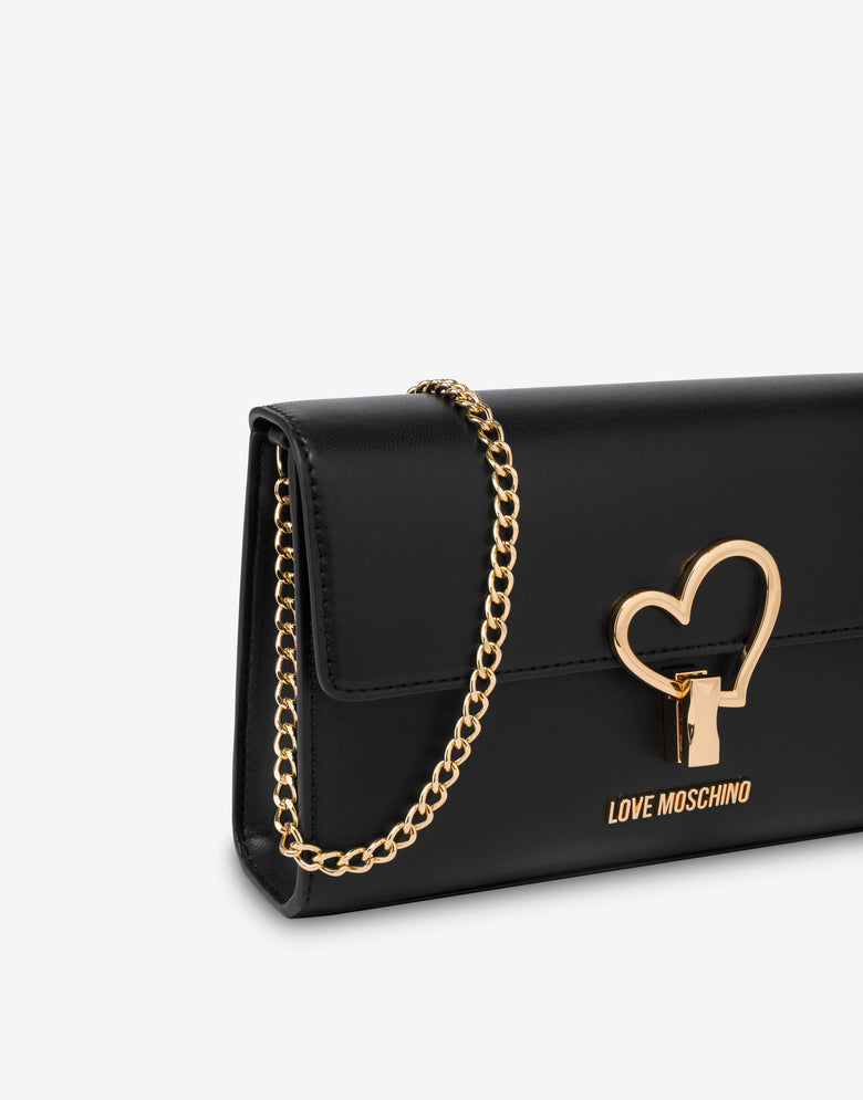 Soft fabric shoulder bag Black Love Moschino 3