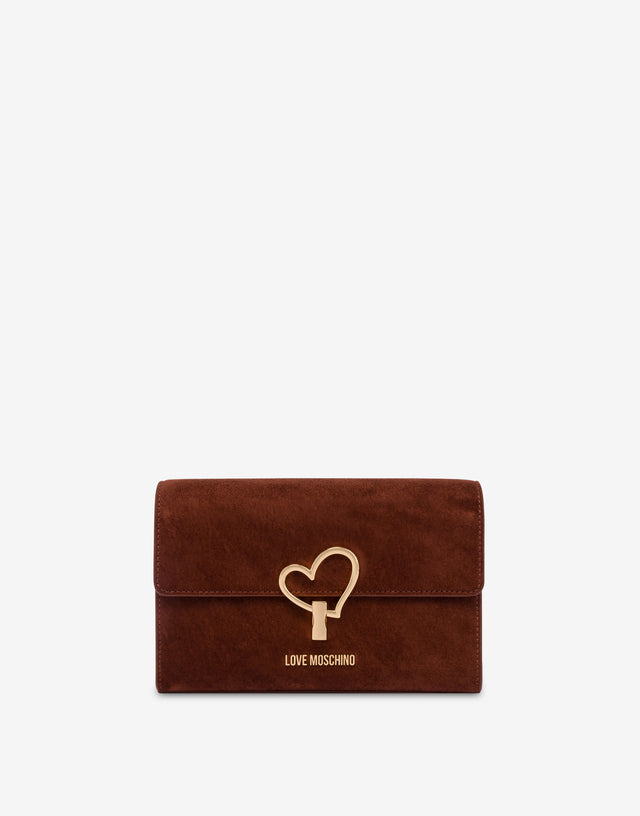 Soft fabric shoulder bag Brick red Love Moschino 0