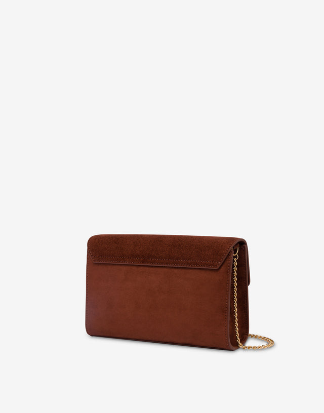 Soft fabric shoulder bag Brick red Love Moschino 1