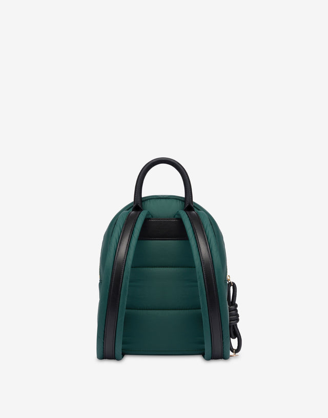 Quilted nylon small backpack Dark green Love Moschino 1