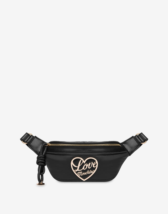 Quilted nylon fanny pack Black Love Moschino 0