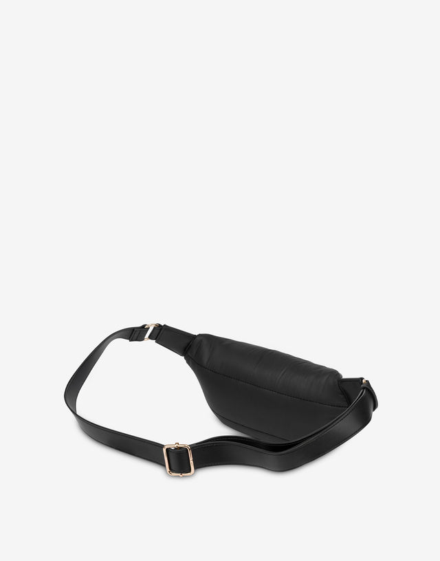 Quilted nylon fanny pack Black Love Moschino 1