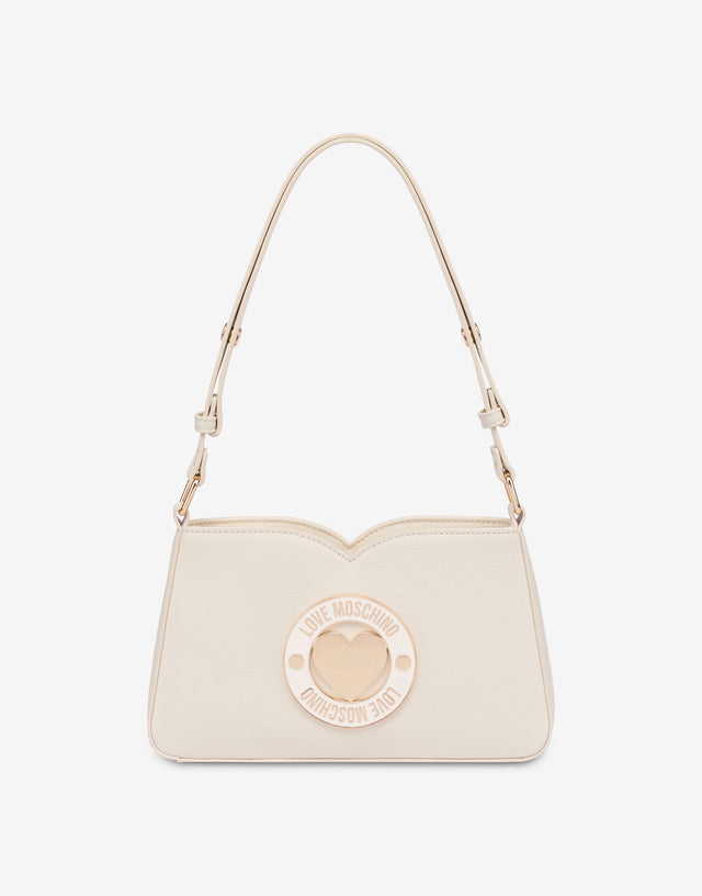 Borsa a spalla decorata Avorio Love Moschino 0