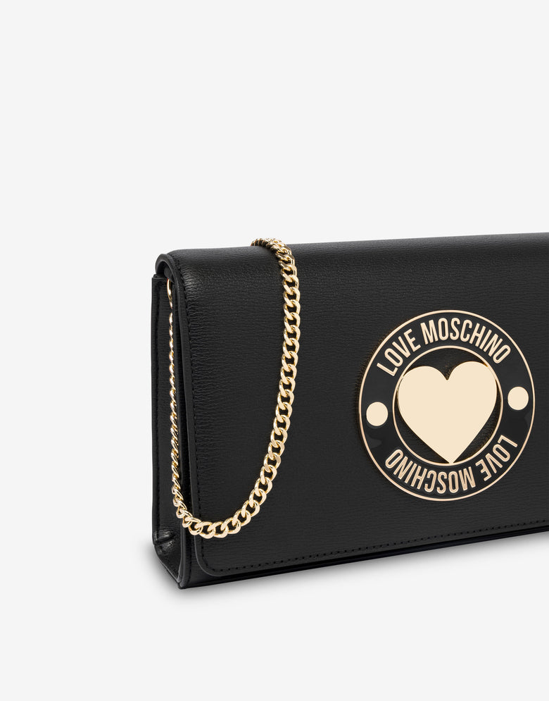 Decorated shoulder bag Black Love Moschino 3