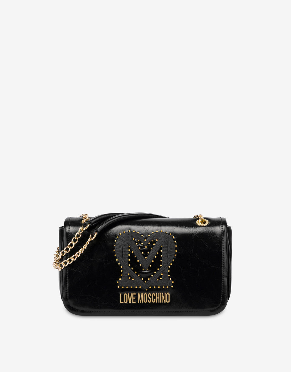 자수 소프트 패브릭 숄더백 Black Love Moschino 0