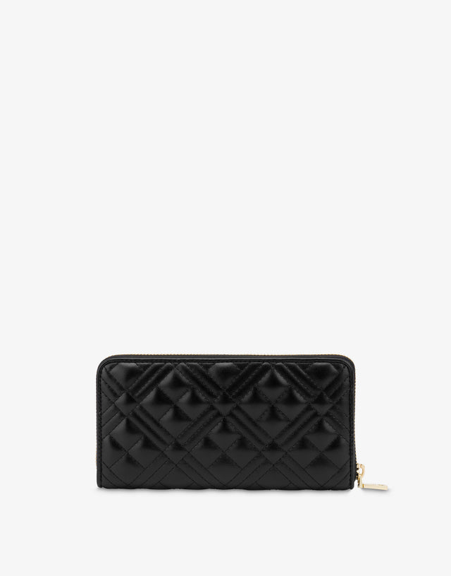 Portafoglio con logo Nero Love Moschino 1