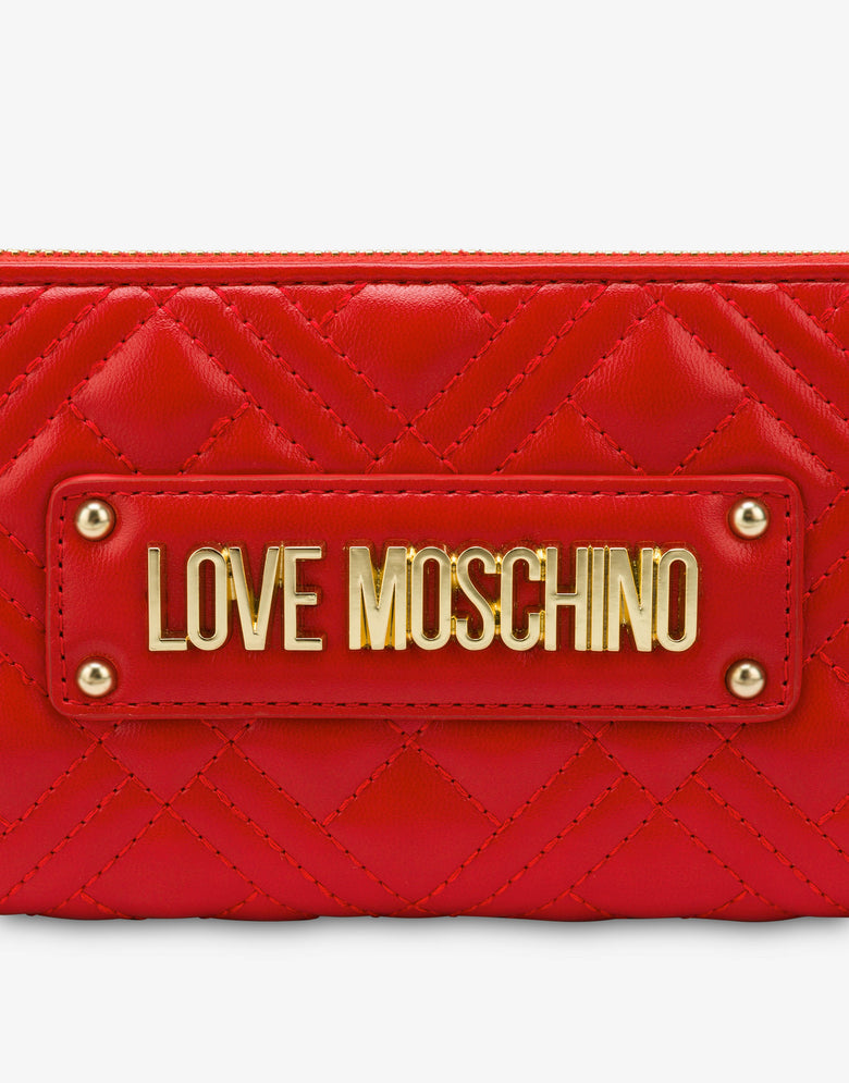 Gesteppter Geldbeutel zip around Rot Love Moschino 3