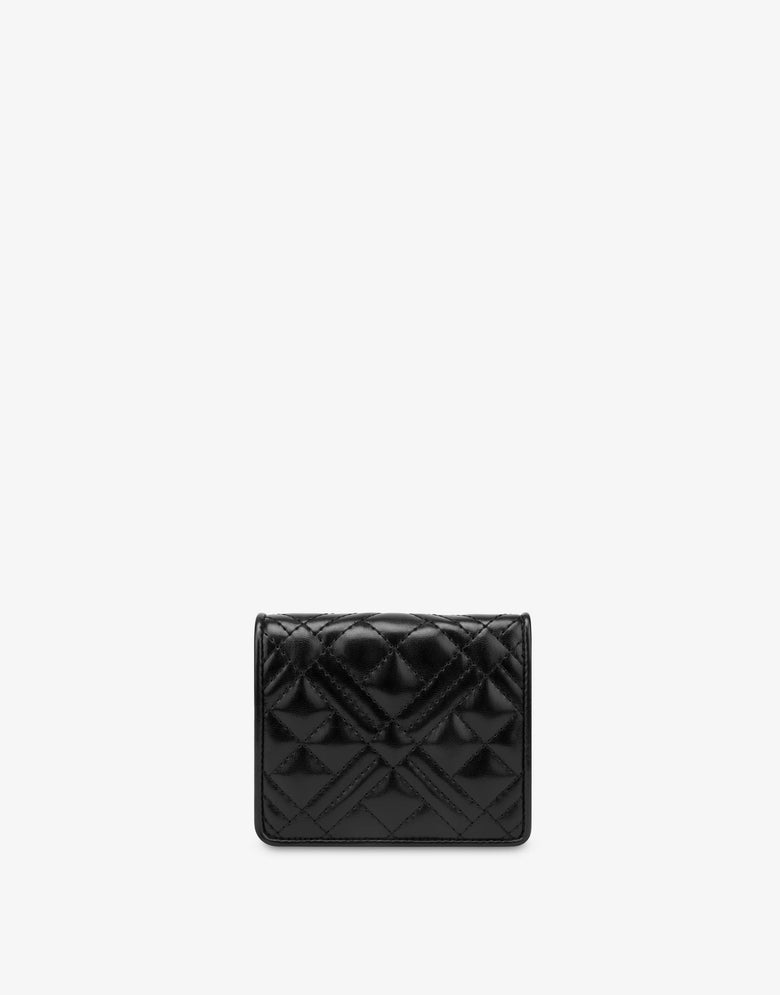 Gesteppte Geldbörse mit Logo Schwarz Love Moschino 1