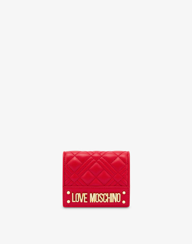 小さなキルト財布 レッド Love Moschino 0