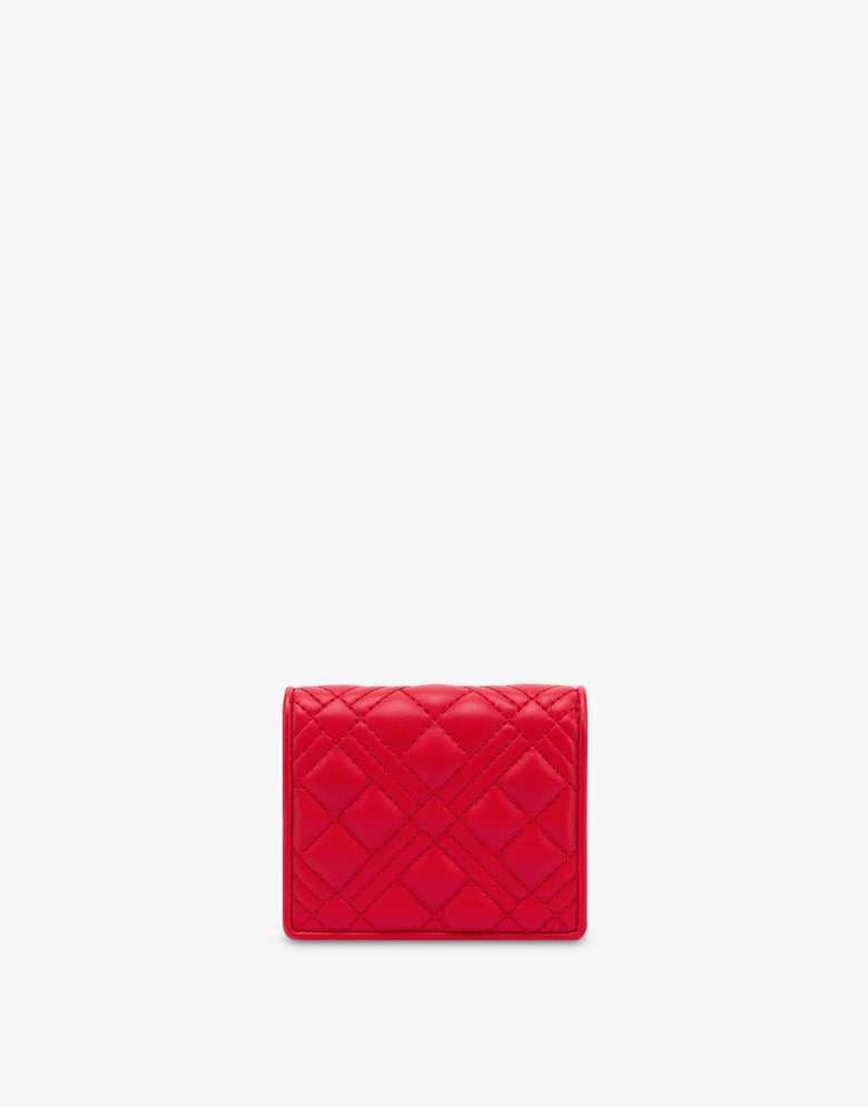 Small quilted wallet Red Love Moschino 1