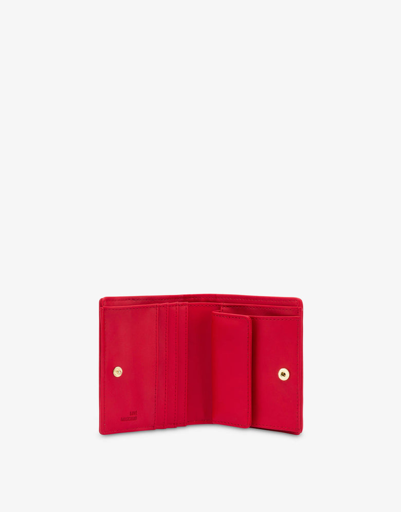Small quilted wallet Red Love Moschino 2