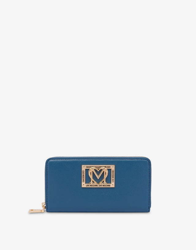 Zip-around wallet with logo plaque Universo Love Moschino 0