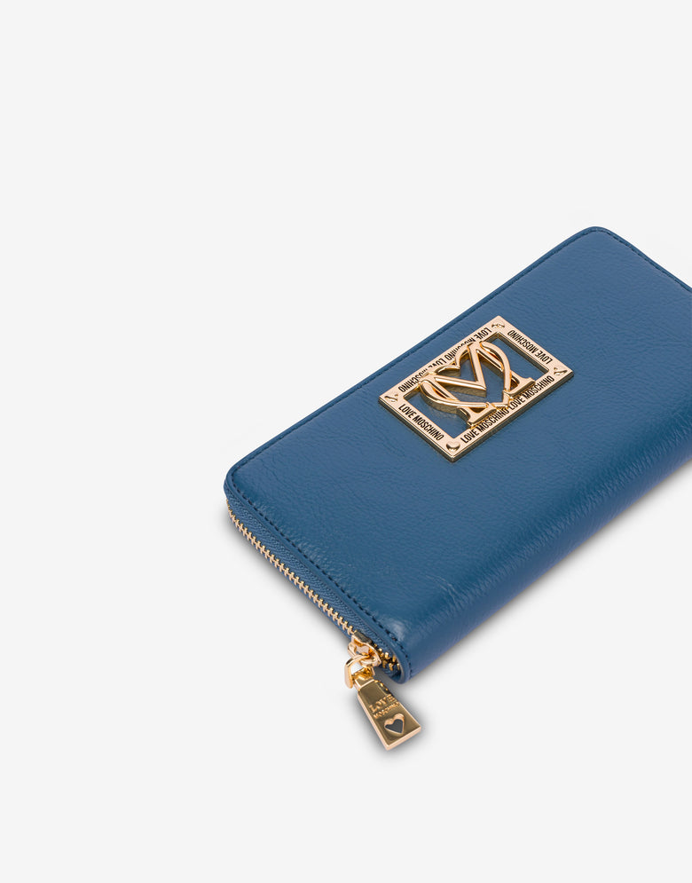 Portafoglio zip around con placca logata Universo Love Moschino 3