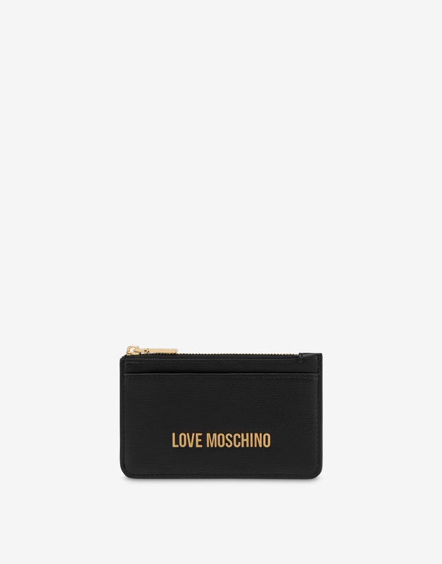 Portafoglio con zip Lettering Logo Nero Love Moschino 0
