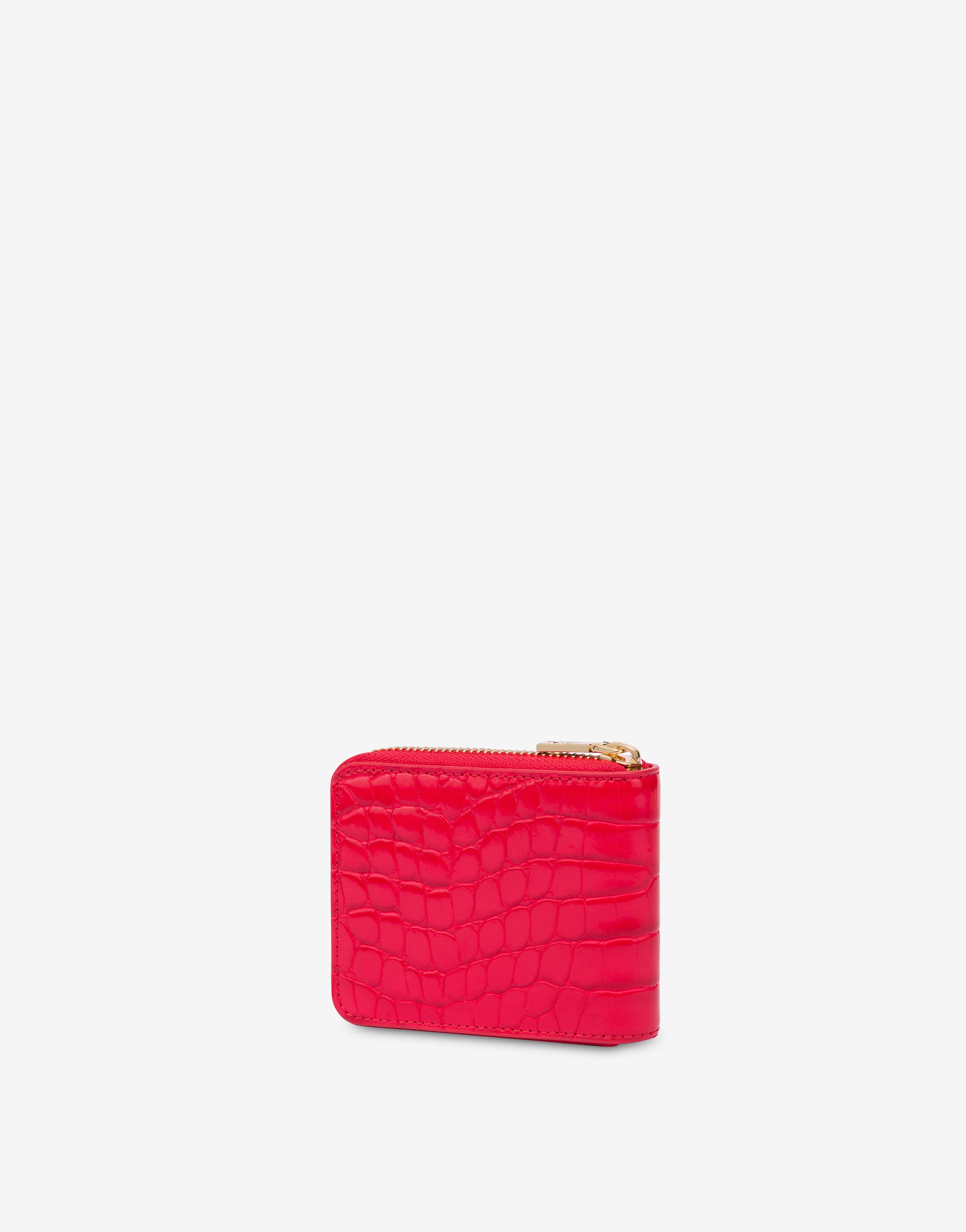 Small Croco Zip Around Wallet Love Moschino | Moschino