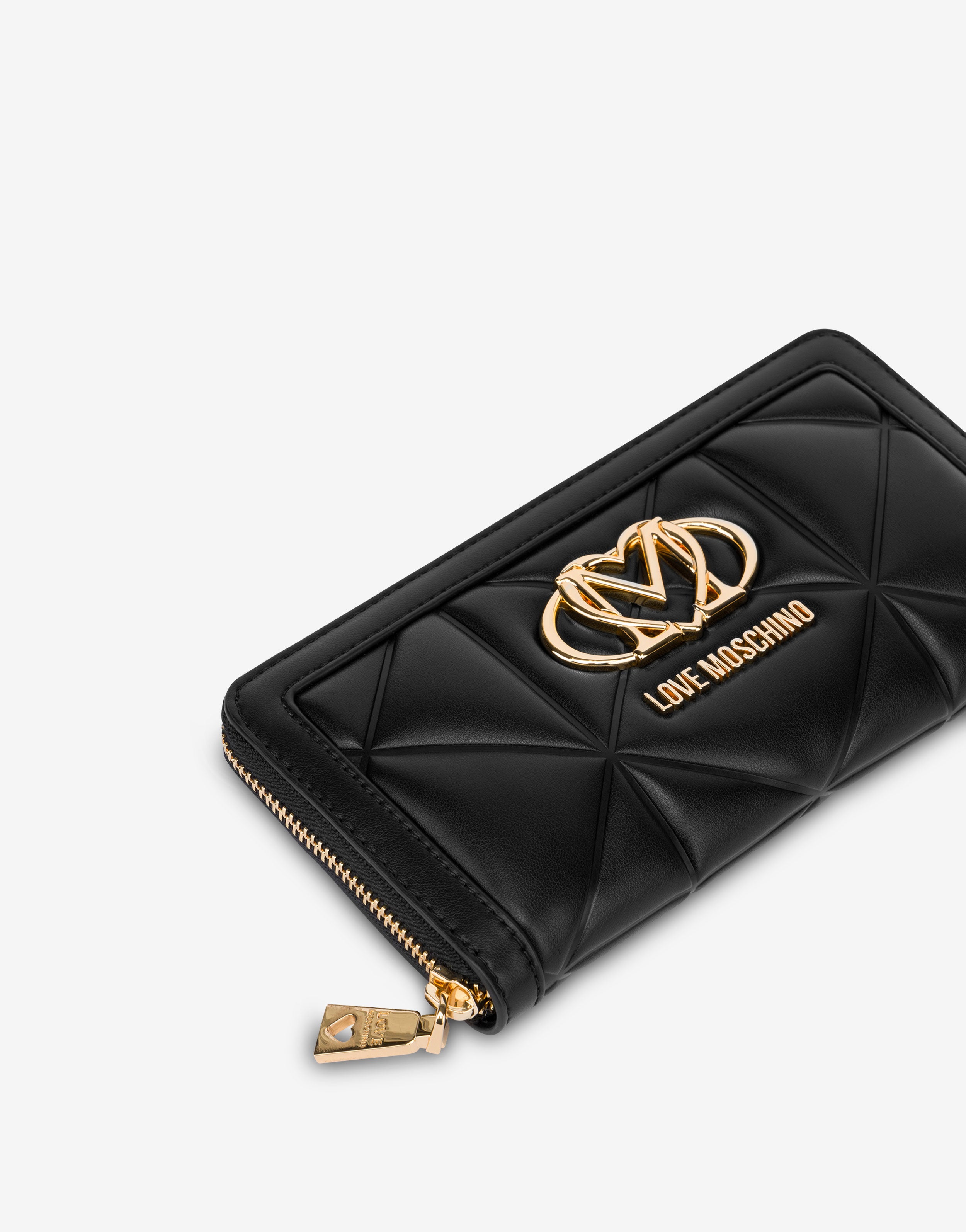 Quilted zip-around wallet Embossed Love Moschino | Moschino