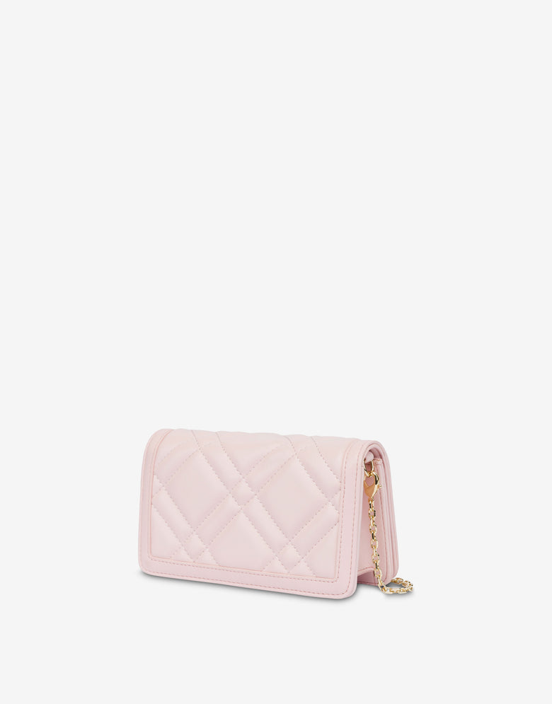Wallet with chain Sweet Studs Pink Love Moschino 1