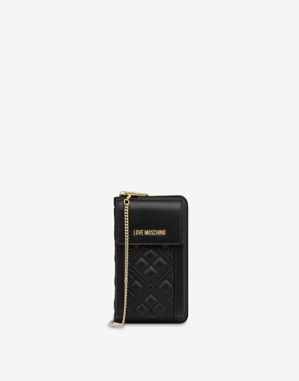 Quilted phone pouch Black Love Moschino 0