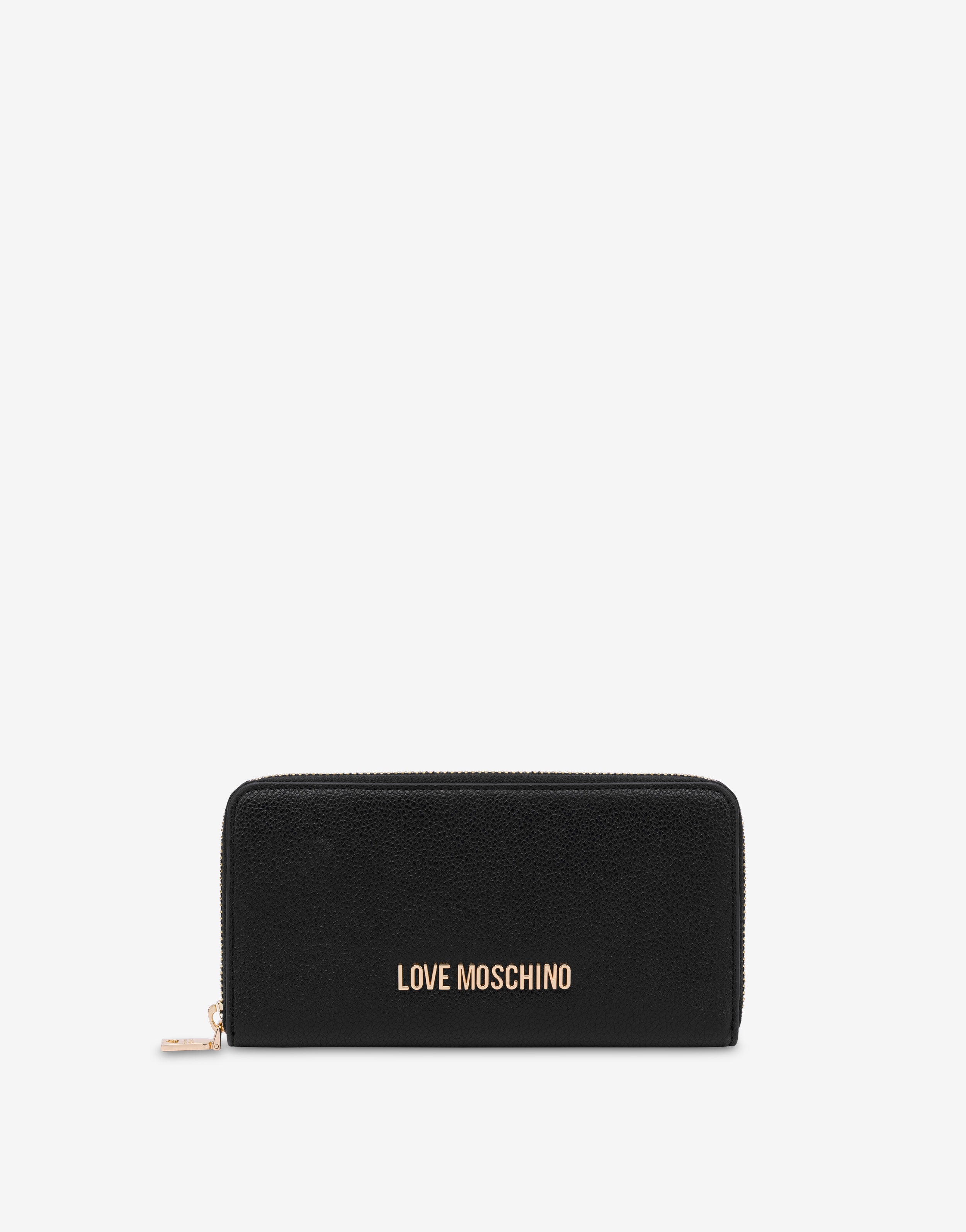 Zip-around wallet with lettering logo