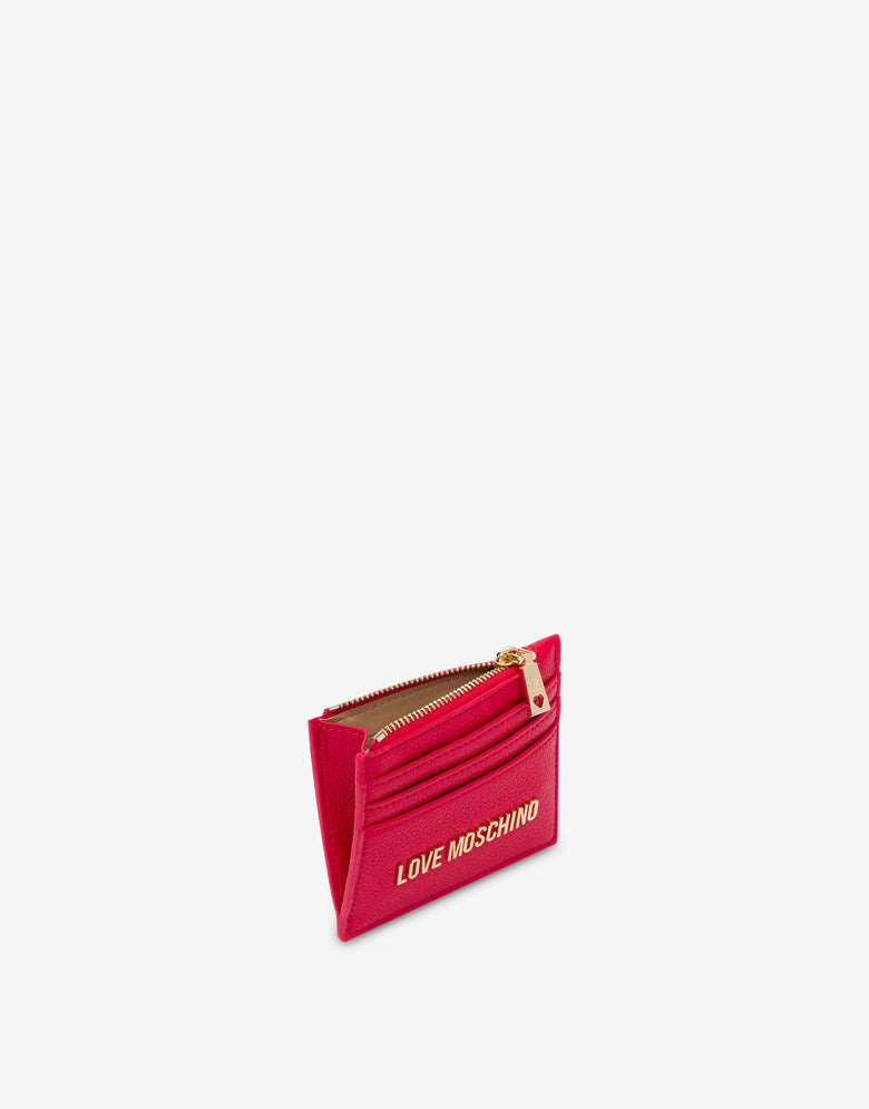 Card holder with logo lettering Red Love Moschino 2