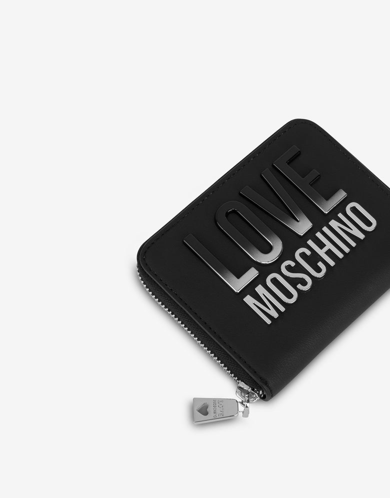 Piccolo portafoglio con logo sfumato Nero Love Moschino 3