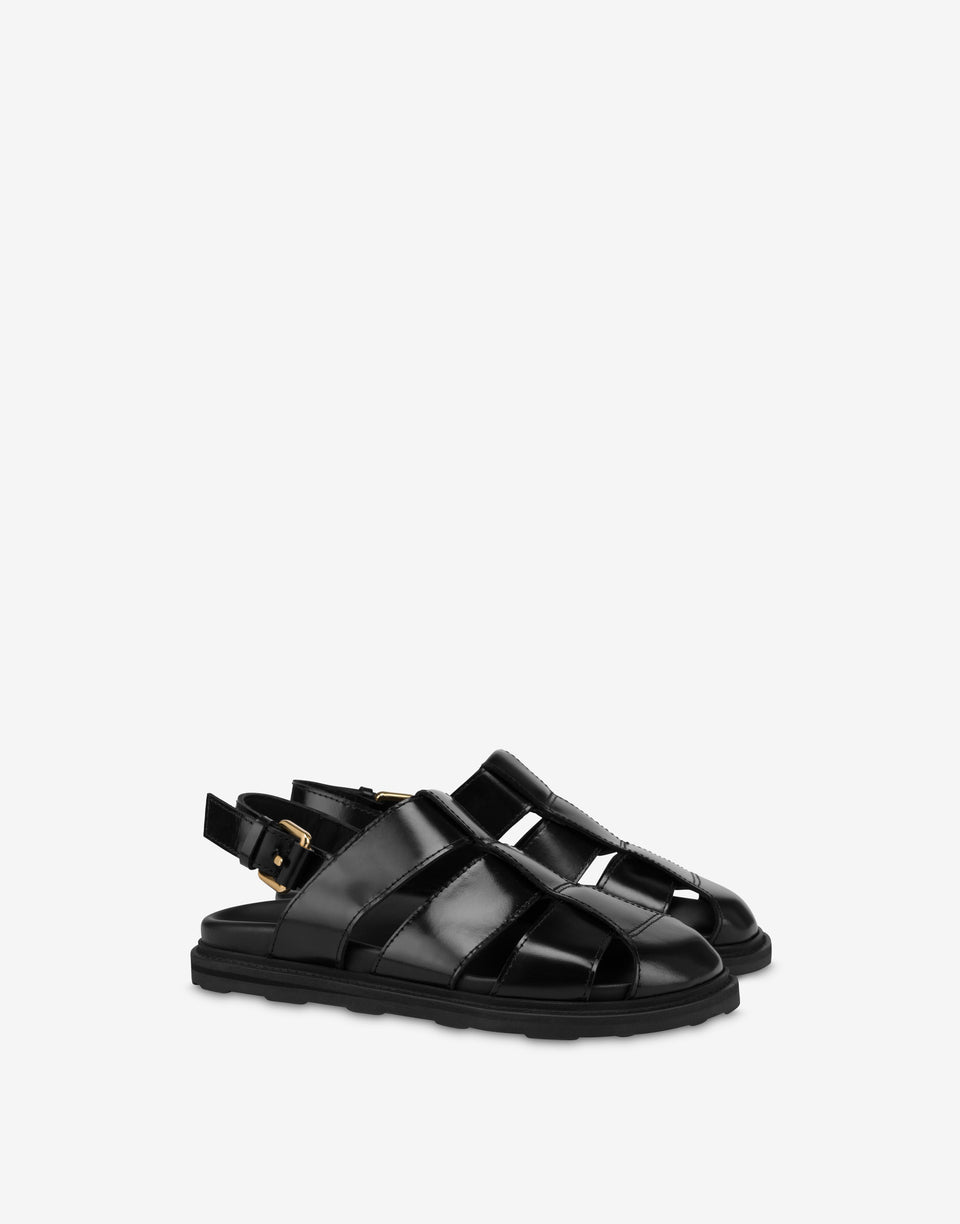 Brushed Calf Sandals Black Moschino 0