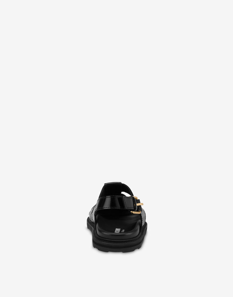 Brushed Calf Sandals Black Moschino 2