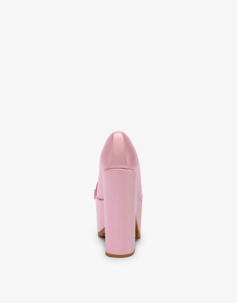 Plateau-Ballerinas aus Satin Pink Moschino 2