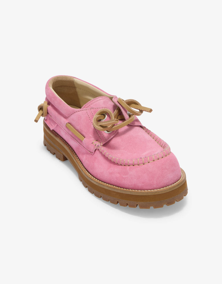 Suede boat shoes Pink Moschino 3