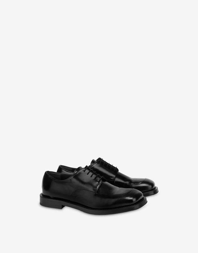 Derby in brushed calfskin Black Moschino 0