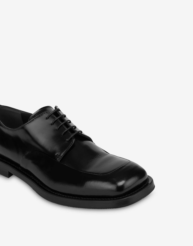 Derby in brushed calfskin Black Moschino 3